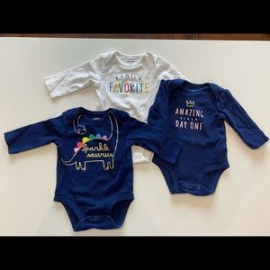 Bundle of 3 Carter’s Onesies, 0-3months
